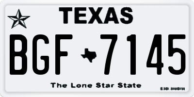 TX license plate BGF7145