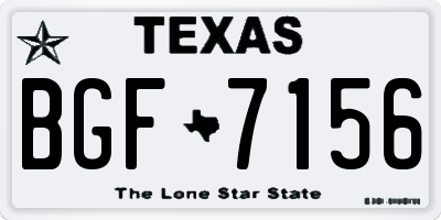 TX license plate BGF7156