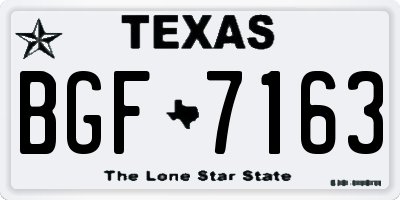 TX license plate BGF7163