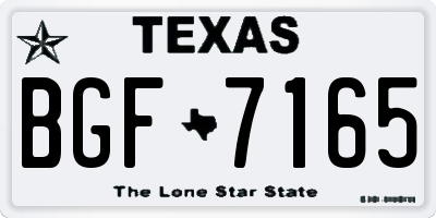 TX license plate BGF7165