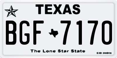 TX license plate BGF7170