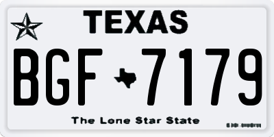 TX license plate BGF7179