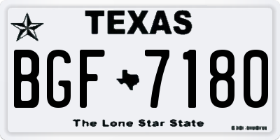 TX license plate BGF7180