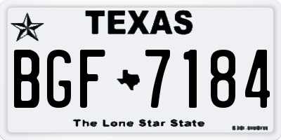 TX license plate BGF7184