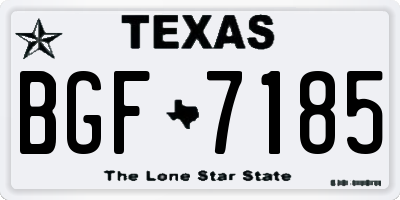 TX license plate BGF7185