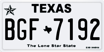 TX license plate BGF7192