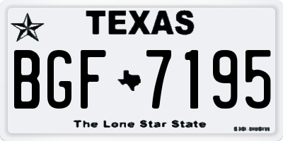 TX license plate BGF7195