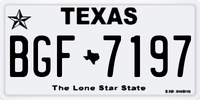 TX license plate BGF7197