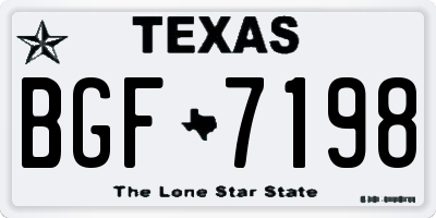 TX license plate BGF7198