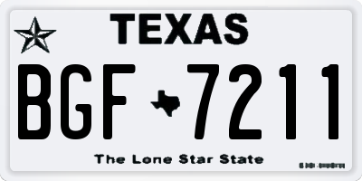 TX license plate BGF7211