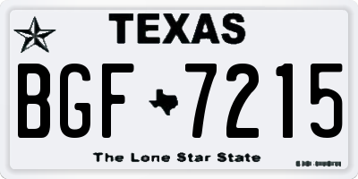 TX license plate BGF7215