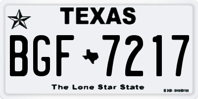 TX license plate BGF7217