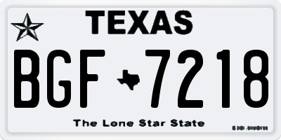 TX license plate BGF7218