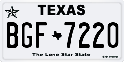 TX license plate BGF7220
