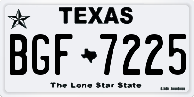 TX license plate BGF7225