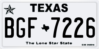 TX license plate BGF7226