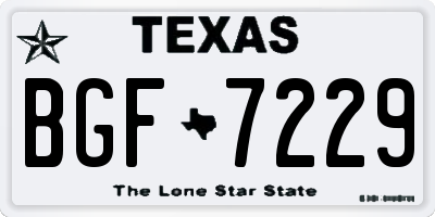 TX license plate BGF7229