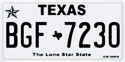 TX license plate BGF7230