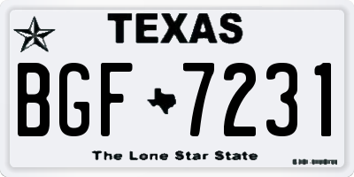 TX license plate BGF7231