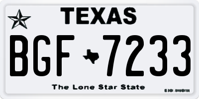 TX license plate BGF7233