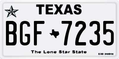 TX license plate BGF7235