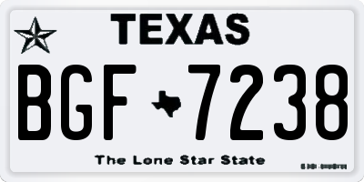 TX license plate BGF7238