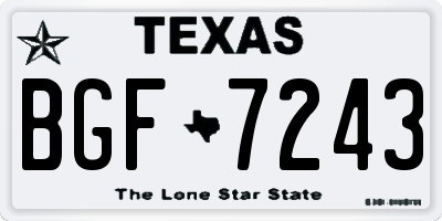 TX license plate BGF7243