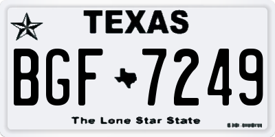 TX license plate BGF7249