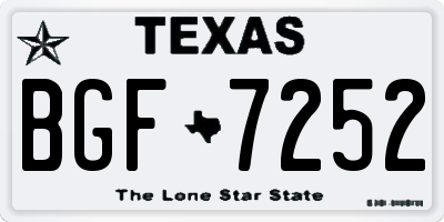 TX license plate BGF7252