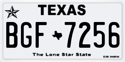 TX license plate BGF7256
