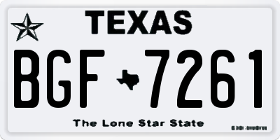 TX license plate BGF7261