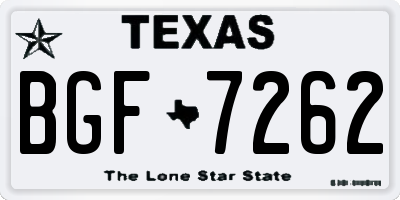 TX license plate BGF7262