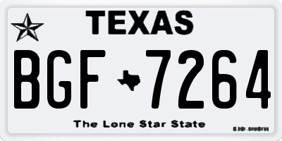 TX license plate BGF7264