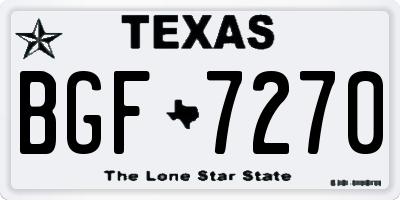 TX license plate BGF7270