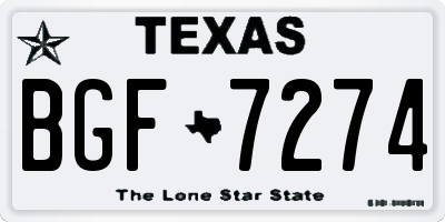 TX license plate BGF7274