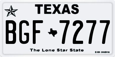 TX license plate BGF7277
