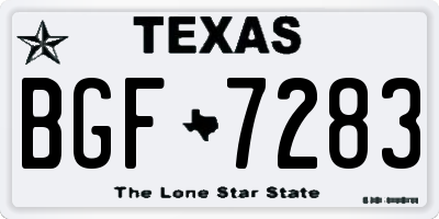 TX license plate BGF7283