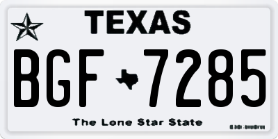 TX license plate BGF7285