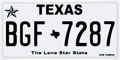 TX license plate BGF7287