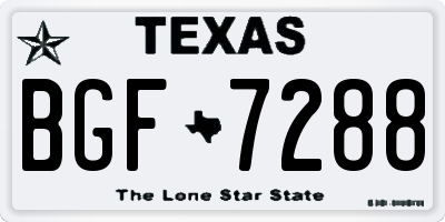 TX license plate BGF7288