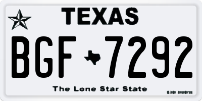 TX license plate BGF7292