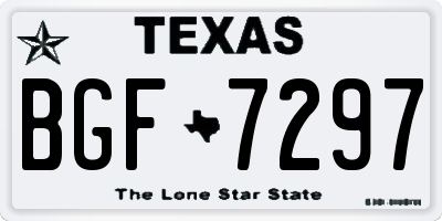 TX license plate BGF7297