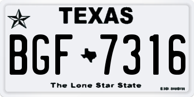 TX license plate BGF7316