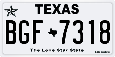 TX license plate BGF7318