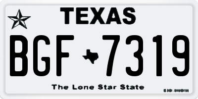 TX license plate BGF7319
