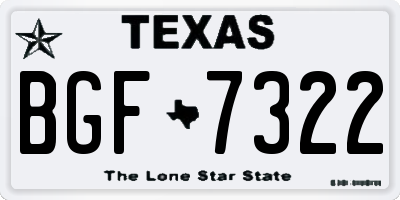 TX license plate BGF7322