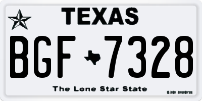 TX license plate BGF7328