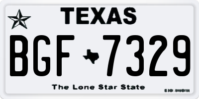 TX license plate BGF7329