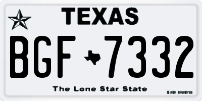 TX license plate BGF7332