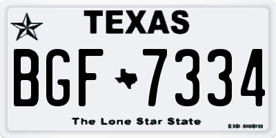 TX license plate BGF7334